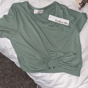 Size small green crop top